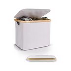 Collapsible Laundry Bin with Bamboo Frame & Dust Cover