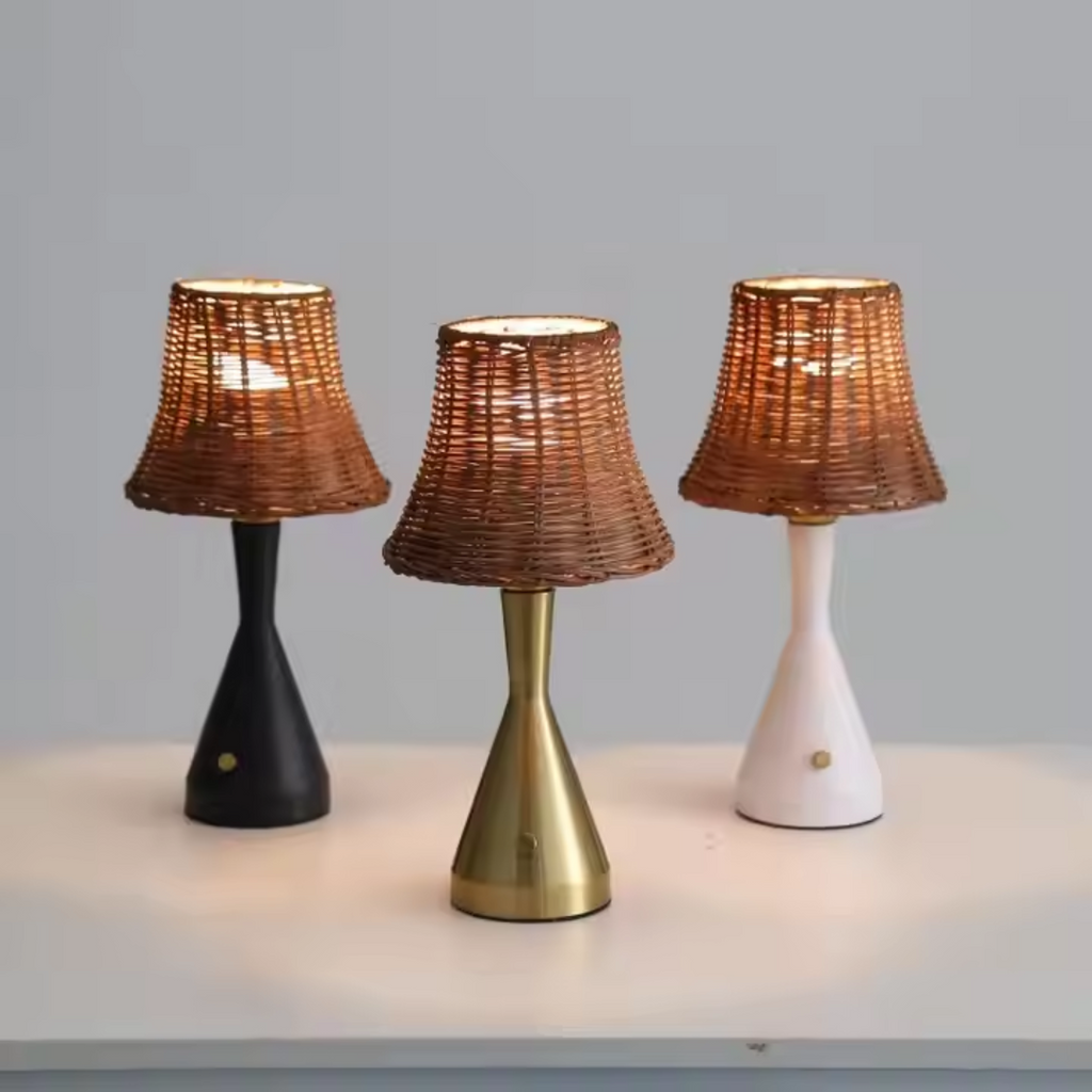 Rattan Glow Touch Table Lamp